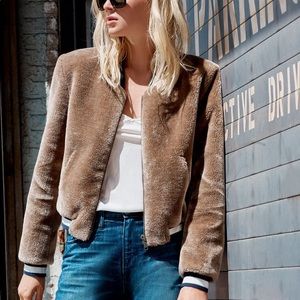 Joie Faux Fur Arleigh Bomber Jacket